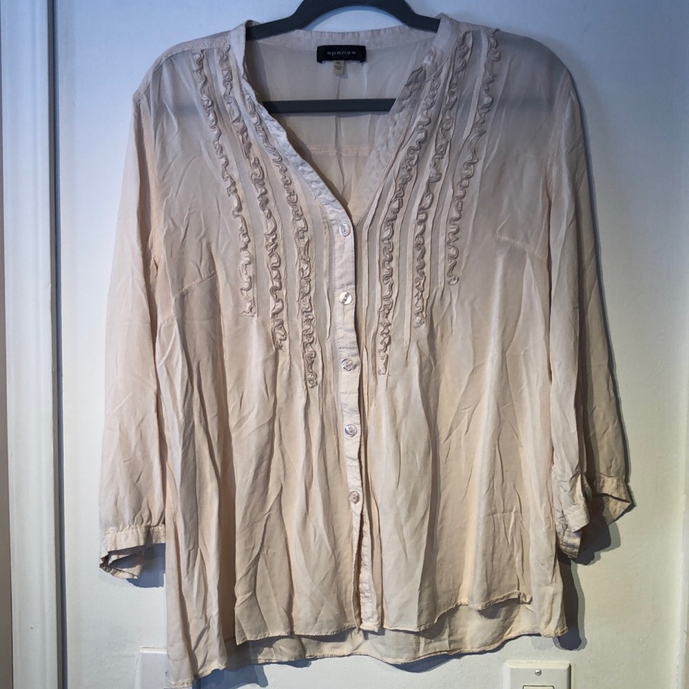 Spense V-Neck Button Down Blouse - image 1